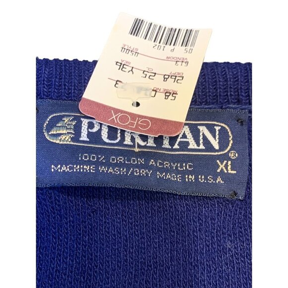 Vintage 90s NEW Puritan Blue V Neck Pullover Sweater XL NWT - Picture 5 of 6